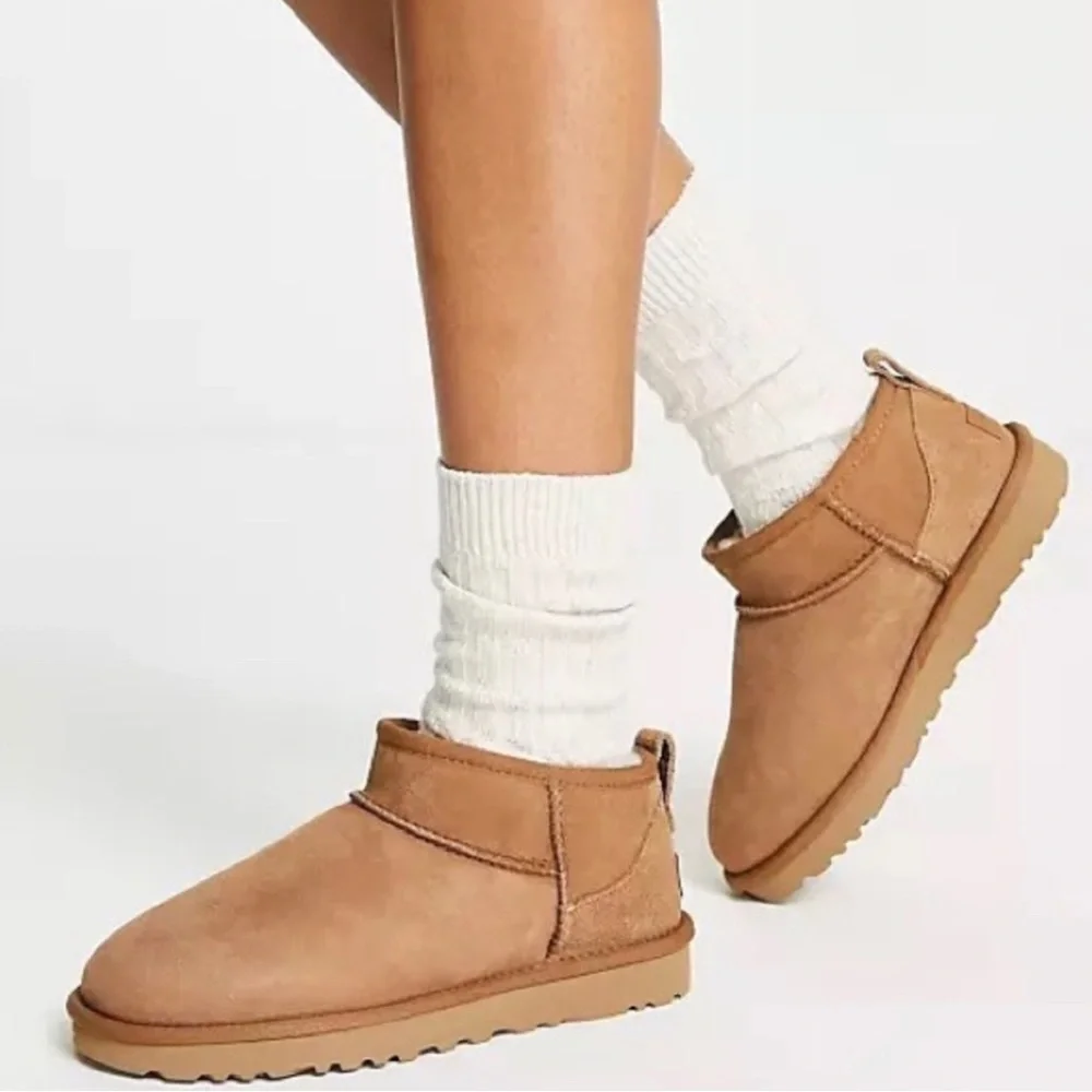 UGG Classic ultra mini boots wool boot +1.5 is womens size chestnut K/1130750K - Picture 3 of 16